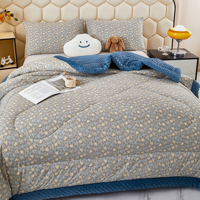 91家纺网 家纺一手货源 找家纺 蔻之羽 2026新款豆豆被夏被春秋被豆豆绒夏被空调被春秋被加厚冬被被子被芯碎花漫野