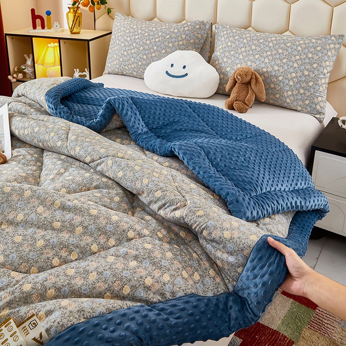 91家纺网 家纺一手货源 找家纺 蔻之羽 2026新款豆豆被夏被春秋被豆豆绒夏被空调被春秋被加厚冬被被子被芯碎花漫野