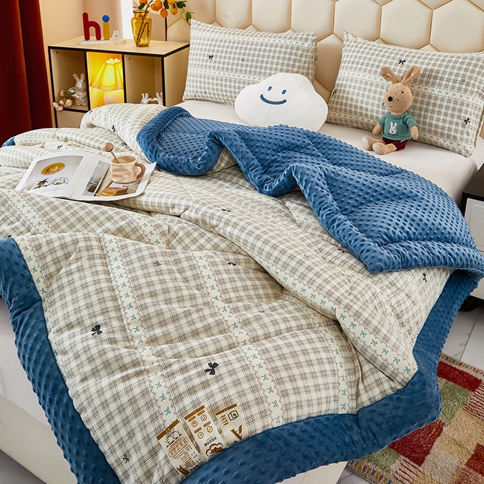 91家纺网 家纺一手货源 找家纺 蔻之羽 2026新款豆豆被夏被春秋被豆豆绒夏被空调被春秋被加厚冬被被子被芯蝴蝶结