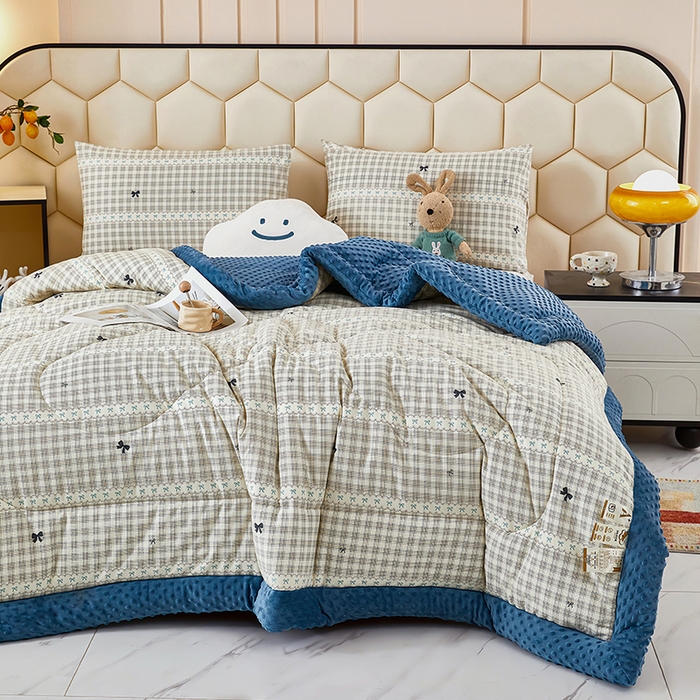 91家纺网 家纺一手货源 找家纺 蔻之羽 2026新款豆豆被夏被春秋被豆豆绒夏被空调被春秋被加厚冬被被子被芯蝴蝶结