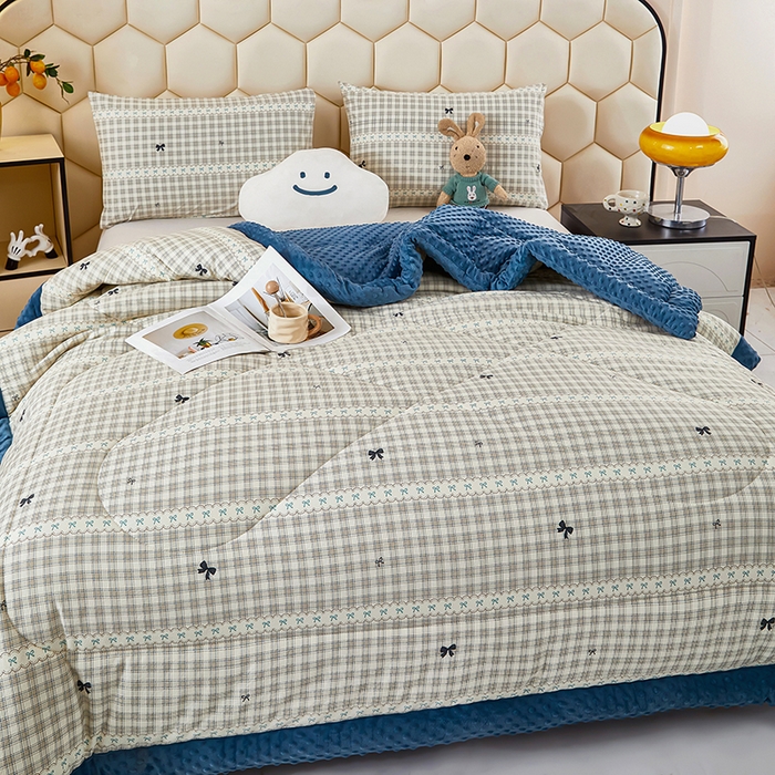 91家纺网 家纺一手货源 找家纺 蔻之羽 2026新款豆豆被夏被春秋被豆豆绒夏被空调被春秋被加厚冬被被子被芯蝴蝶结