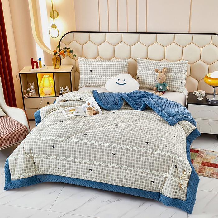 91家纺网 家纺一手货源 找家纺 蔻之羽 2026新款豆豆被夏被春秋被豆豆绒夏被空调被春秋被加厚冬被被子被芯蝴蝶结