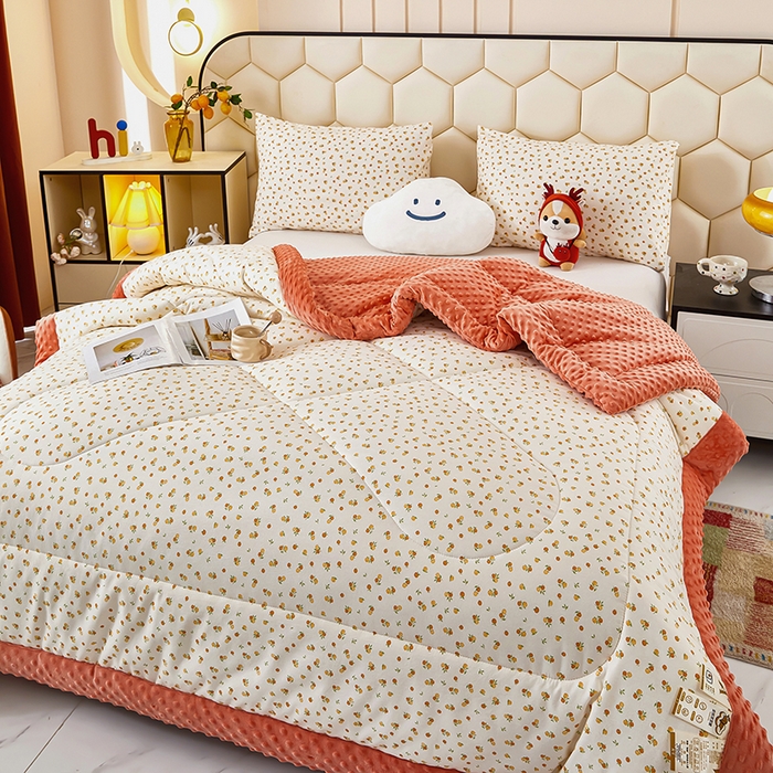 91家纺网 家纺一手货源 找家纺 蔻之羽 2026新款豆豆被夏被春秋被豆豆绒夏被空调被春秋被加厚冬被被子被芯好事发生