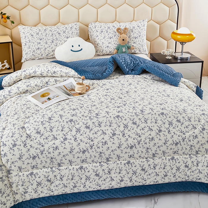 91家纺网 家纺一手货源 找家纺 蔻之羽 2026新款豆豆被夏被春秋被豆豆绒夏被空调被春秋被加厚冬被被子被芯白山茶