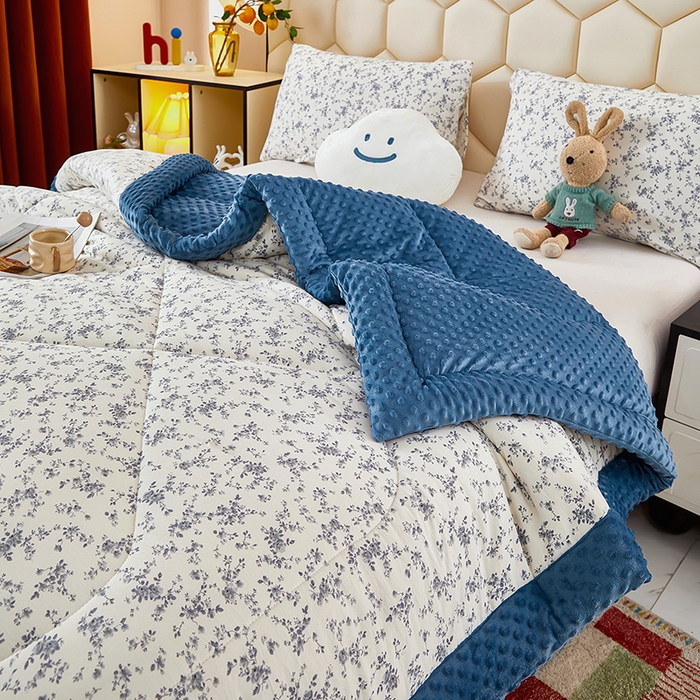 91家纺网 家纺一手货源 找家纺 蔻之羽 2026新款豆豆被夏被春秋被豆豆绒夏被空调被春秋被加厚冬被被子被芯白山茶