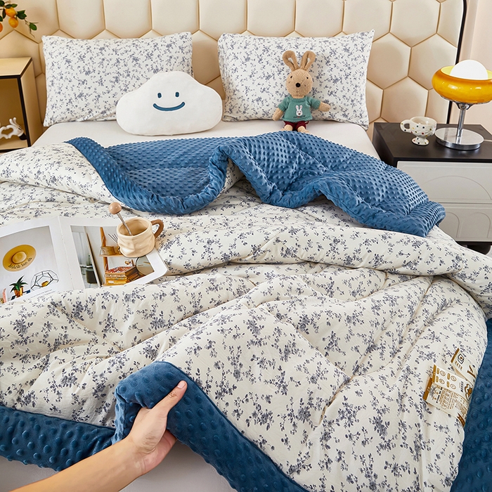 91家纺网 家纺一手货源 找家纺 蔻之羽 2026新款豆豆被夏被春秋被豆豆绒夏被空调被春秋被加厚冬被被子被芯白山茶