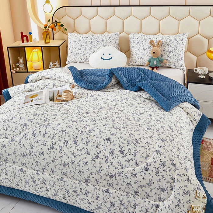 91家纺网 家纺一手货源 找家纺 蔻之羽 2026新款豆豆被夏被春秋被豆豆绒夏被空调被春秋被加厚冬被被子被芯白山茶