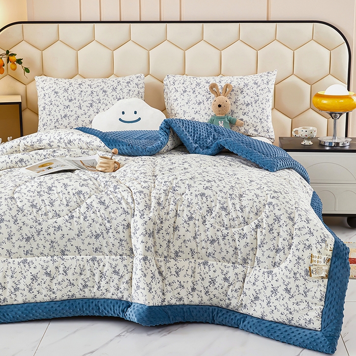 91家纺网 家纺一手货源 找家纺 蔻之羽 2026新款豆豆被夏被春秋被豆豆绒夏被空调被春秋被加厚冬被被子被芯白山茶