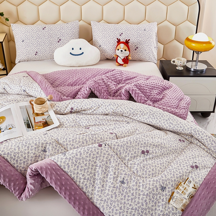 91家纺网 家纺一手货源 找家纺 蔻之羽 2026新款豆豆被夏被春秋被豆豆绒夏被空调被春秋被加厚冬被被子被芯蝶之梦