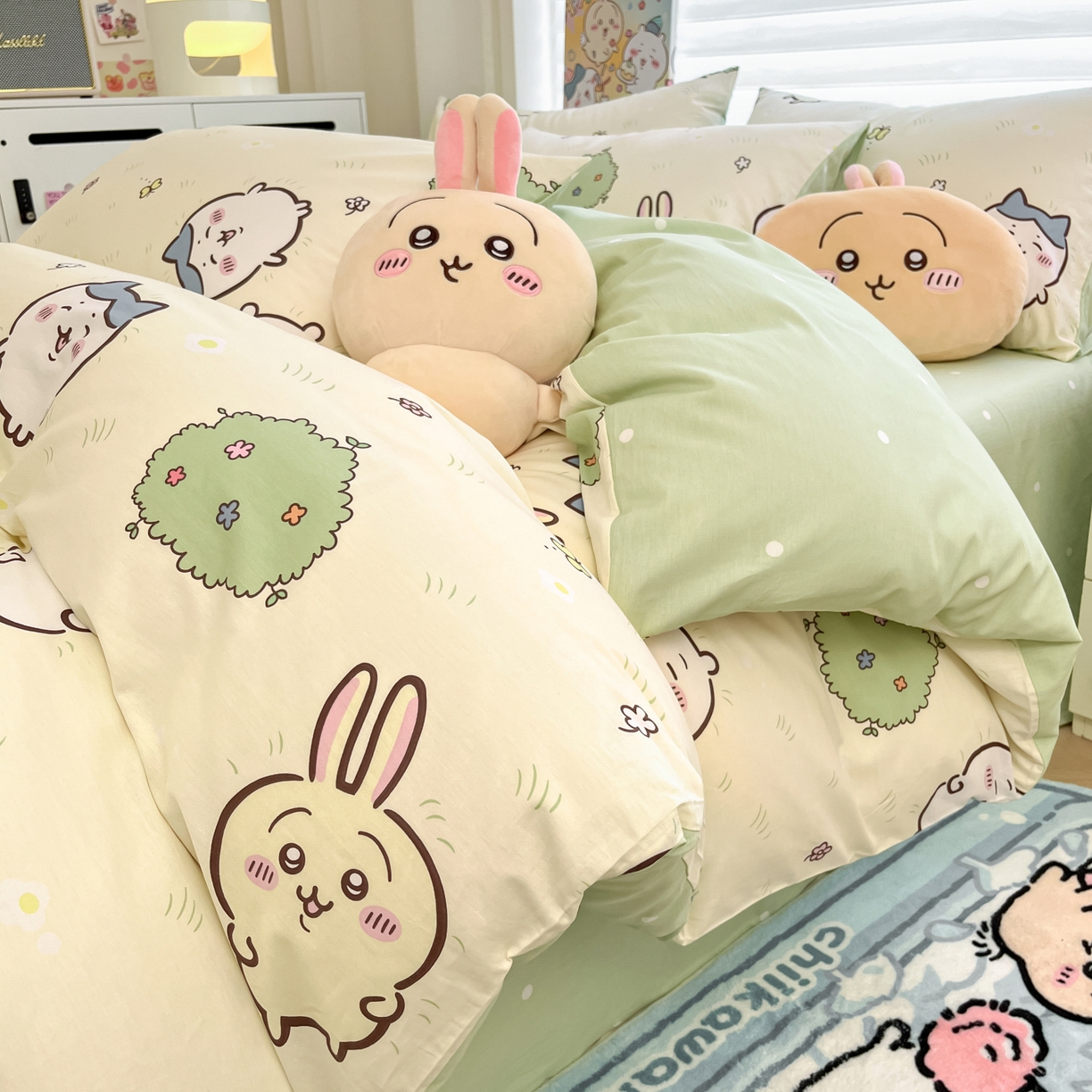暮思家居 2026新款正版授权吉伊卡哇全棉纯棉四件套 开心吉伊咔哇