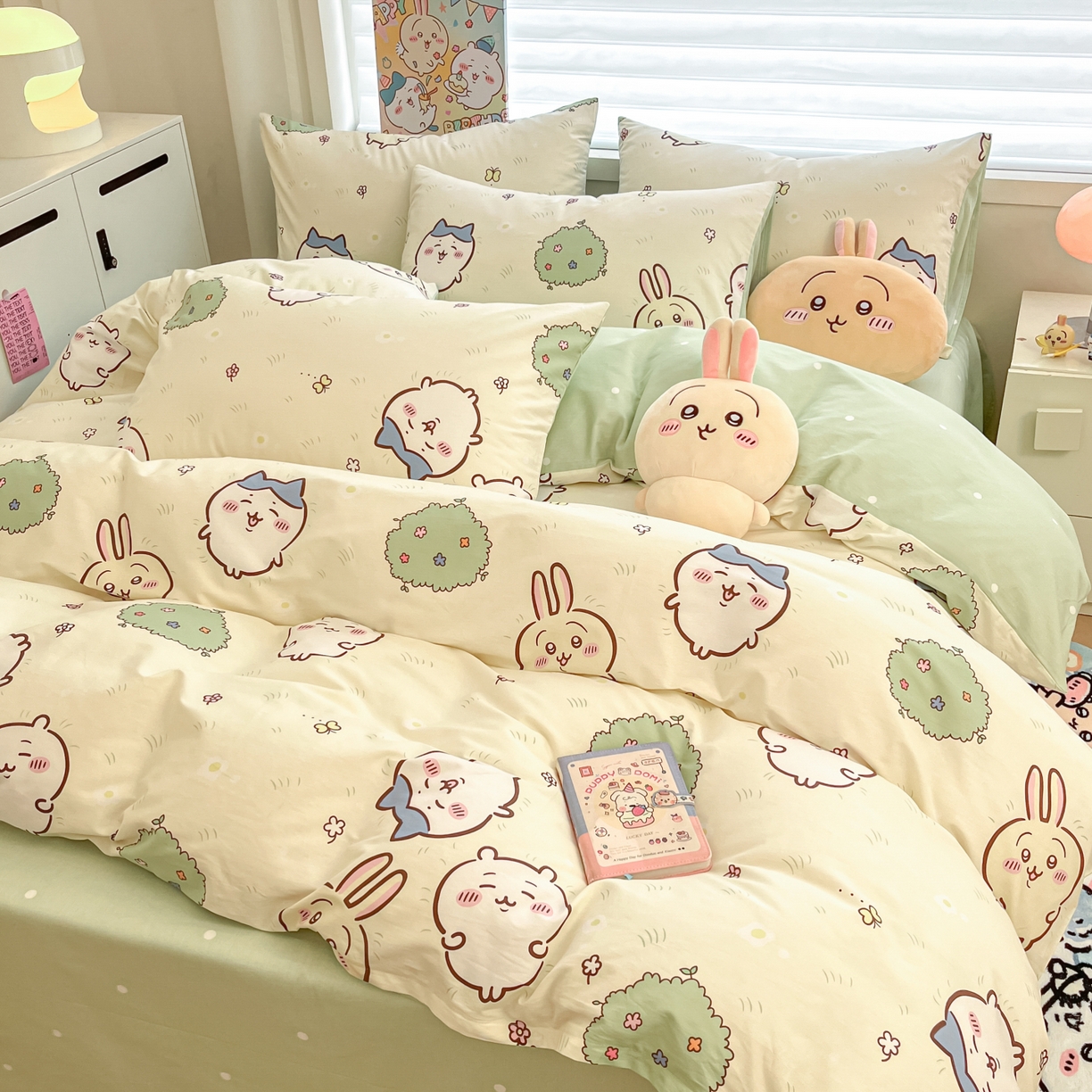 91家纺网 家纺一手货源 找家纺 暮思家居 2026新款正版授权吉伊卡哇全棉纯棉四件套 开心吉伊咔哇