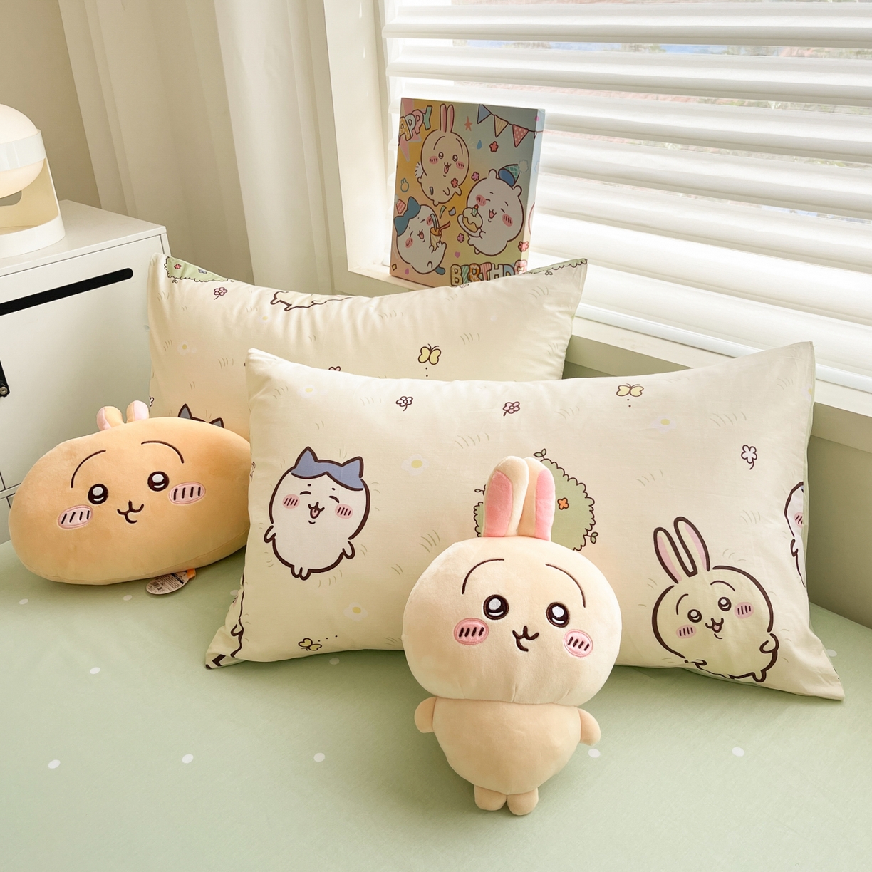 91家纺网 家纺一手货源 找家纺 暮思家居 2026新款正版授权吉伊卡哇全棉纯棉四件套 开心吉伊咔哇