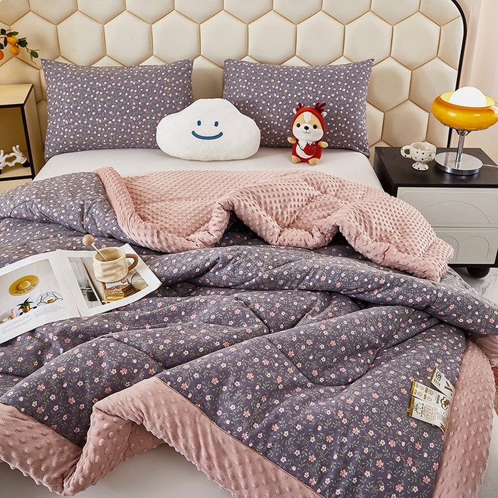 91家纺网 家纺一手货源 找家纺 蔻之羽 2026新款豆豆被夏被春秋被豆豆绒夏被空调被春秋被加厚冬被被子被芯晚香