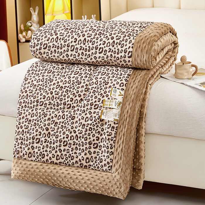 91家纺网 家纺一手货源 找家纺 蔻之羽 2026新款豆豆被夏被春秋被豆豆绒夏被空调被春秋被加厚冬被被子被芯豹纹-咖