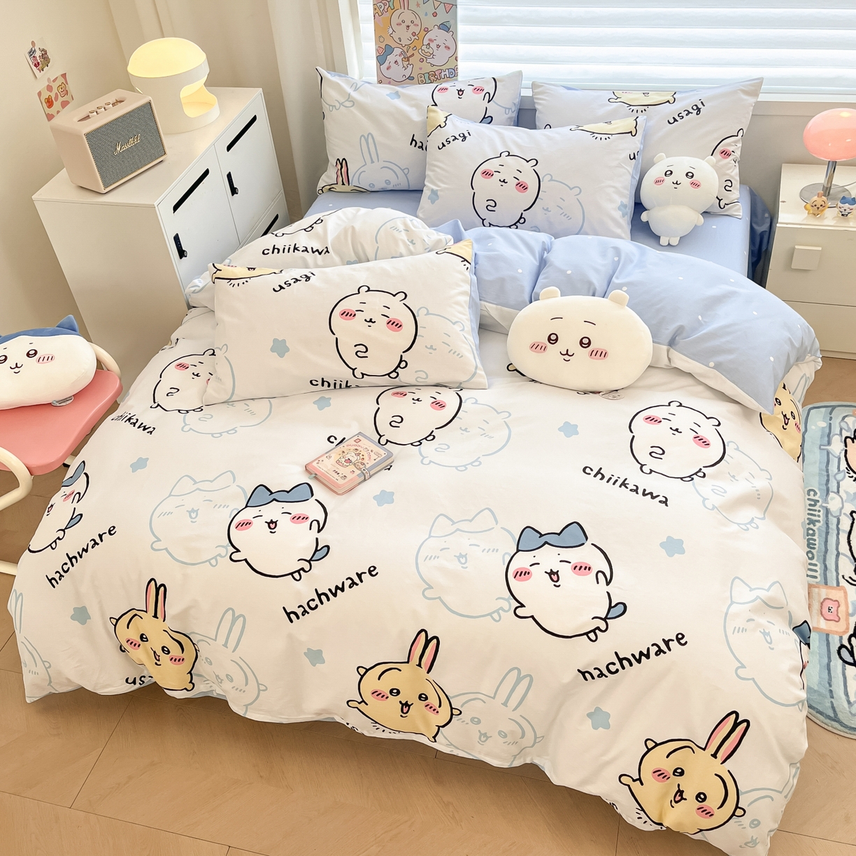 91家纺网 家纺一手货源 找家纺 暮思家居 2026新款正版授权吉伊卡哇全棉纯棉四件套 淘气吉伊卡哇