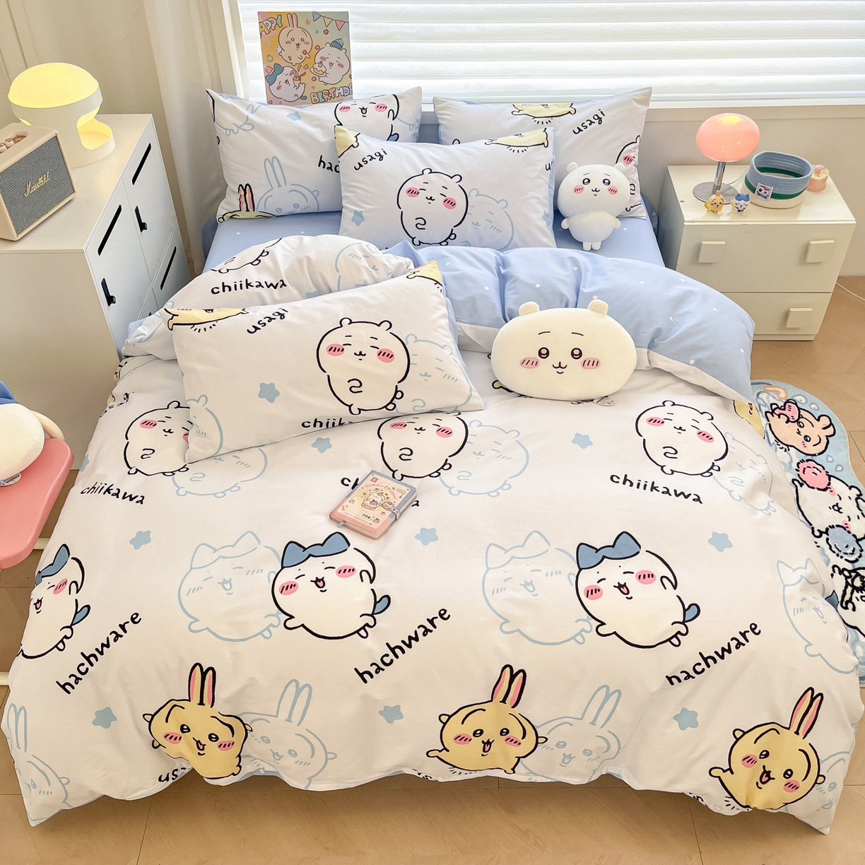 91家纺网 家纺一手货源 找家纺 暮思家居 2026新款正版授权吉伊卡哇全棉纯棉四件套 淘气吉伊卡哇