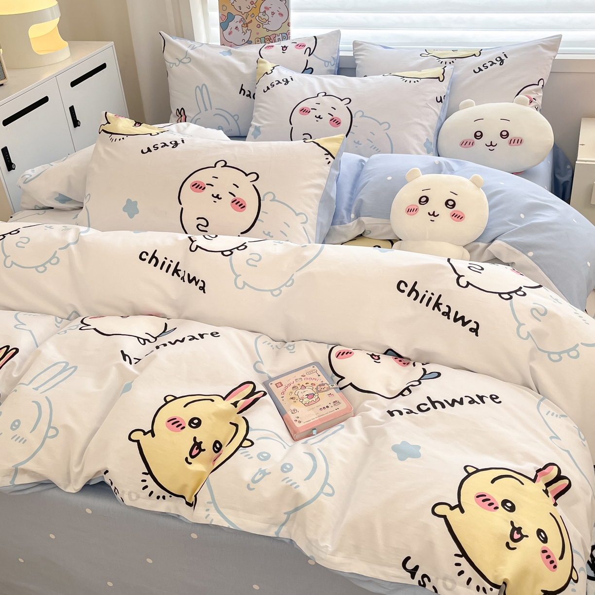 91家纺网 家纺一手货源 找家纺 暮思家居 2026新款正版授权吉伊卡哇全棉纯棉四件套 淘气吉伊卡哇