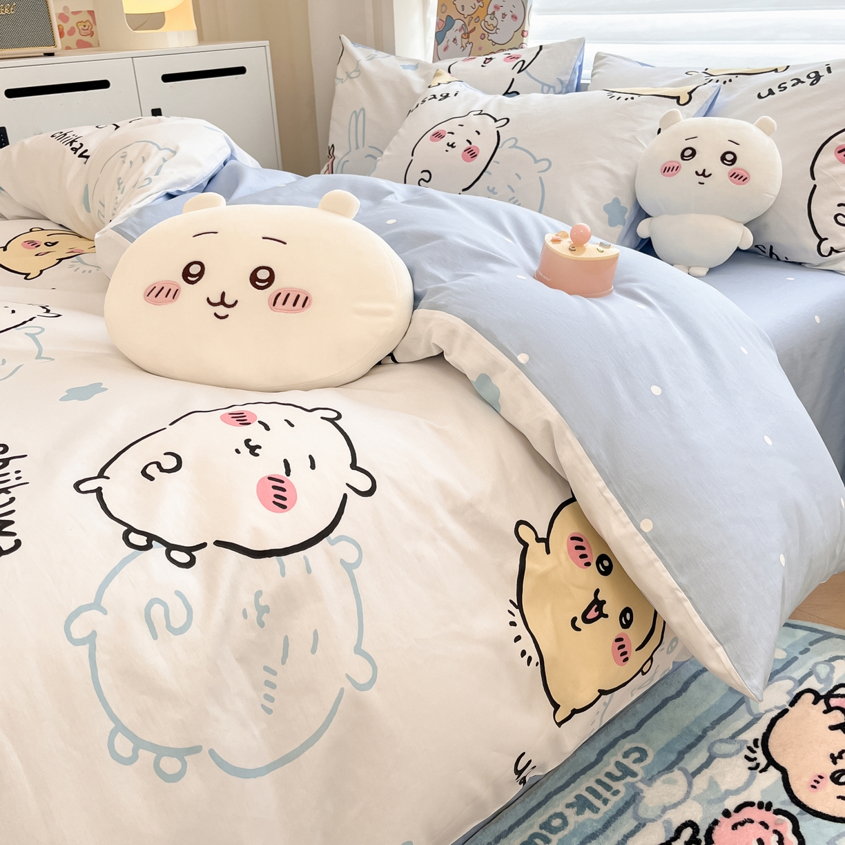 91家纺网 家纺一手货源 找家纺 暮思家居 2026新款正版授权吉伊卡哇全棉纯棉四件套 淘气吉伊卡哇