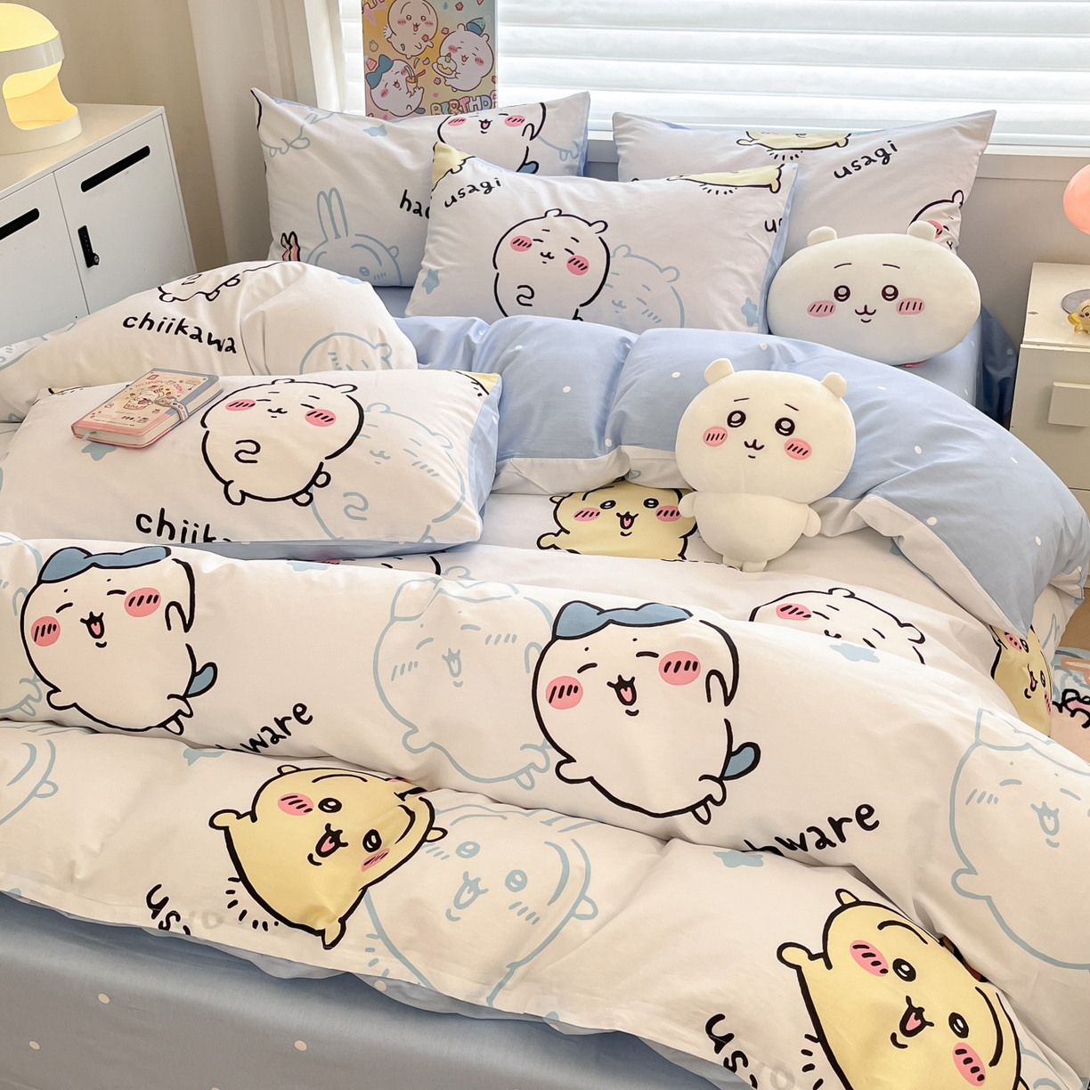 91家纺网 家纺一手货源 找家纺 暮思家居 2026新款正版授权吉伊卡哇全棉纯棉四件套 淘气吉伊卡哇