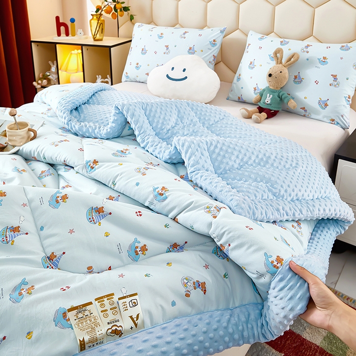 91家纺网 家纺一手货源 找家纺 蔻之羽 2026新款豆豆被夏被春秋被豆豆绒夏被空调被春秋被加厚冬被被子被芯航海日记