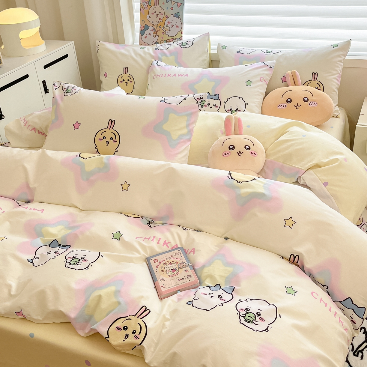 91家纺网 家纺一手货源 找家纺 暮思家居 2026新款正版授权吉伊卡哇全棉纯棉四件套 星星吉伊咔哇