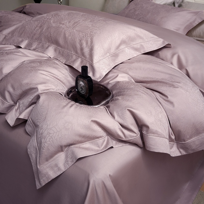 91家纺网 家纺一手货源 找家纺 淳绵家居 2025新款50*50S长绒棉提花A类纯棉四件套-洛奇 洛奇莫奈紫
