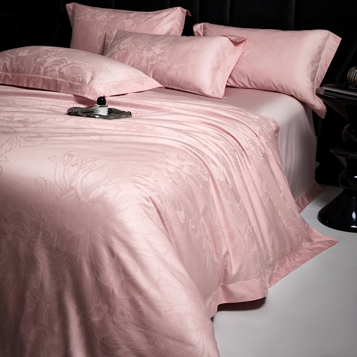 91家纺网 家纺一手货源 找家纺 （总）淳绵家居 2025新款50*50S长绒棉提花A类纯棉四件套-欧若拉