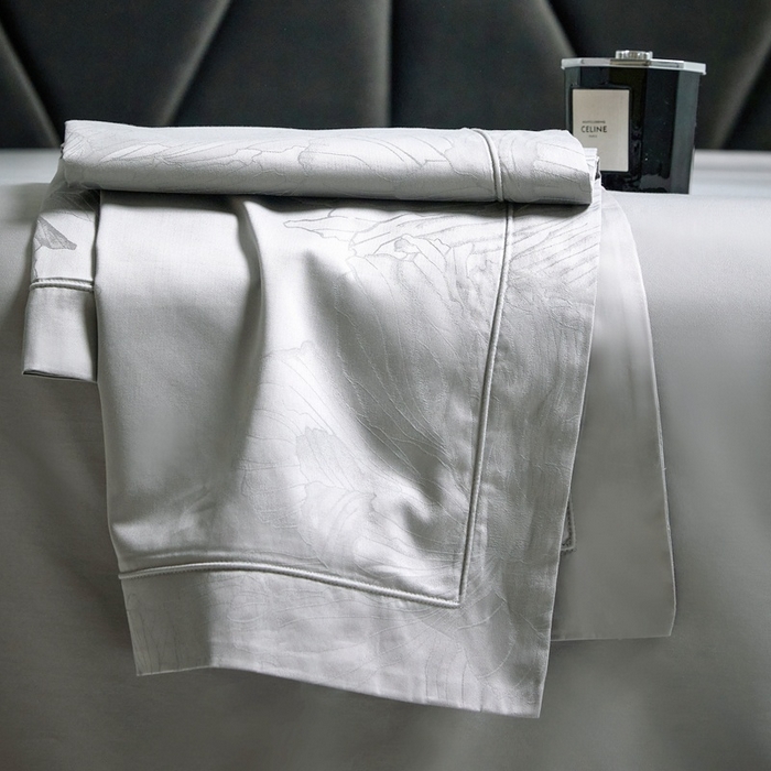 91家纺网 家纺一手货源 找家纺 淳绵家居 2025新款50*50S长绒棉提花A类纯棉四件套-欧若拉 欧若拉-高级灰