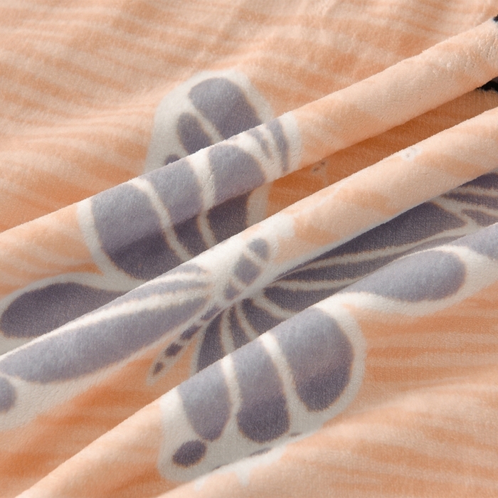 91家纺网 家纺一手货源 找家纺 佳一 2025新款高克重8-9斤印花牛奶绒四件套 梦蝶-咖