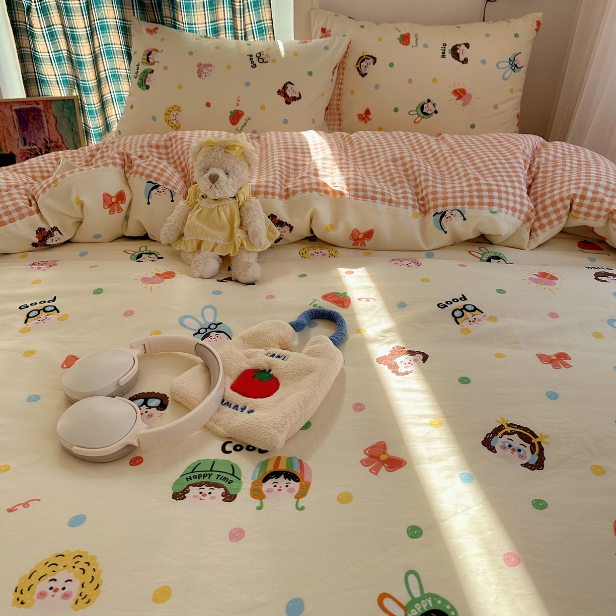 91家纺网 家纺一手货源 找家纺 （总）瑞莱 2026春季新款全棉纯棉印花小清新萌趣系列四件套