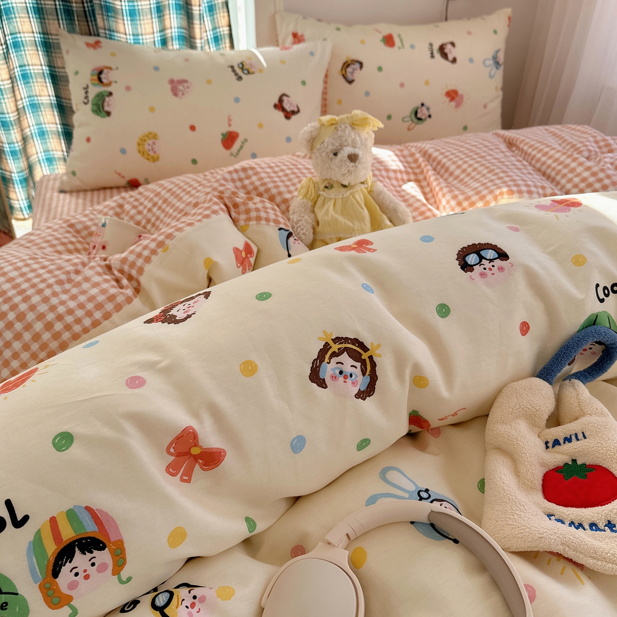 91家纺网 家纺一手货源 找家纺 （总）瑞莱 2026春季新款全棉纯棉印花小清新萌趣系列四件套