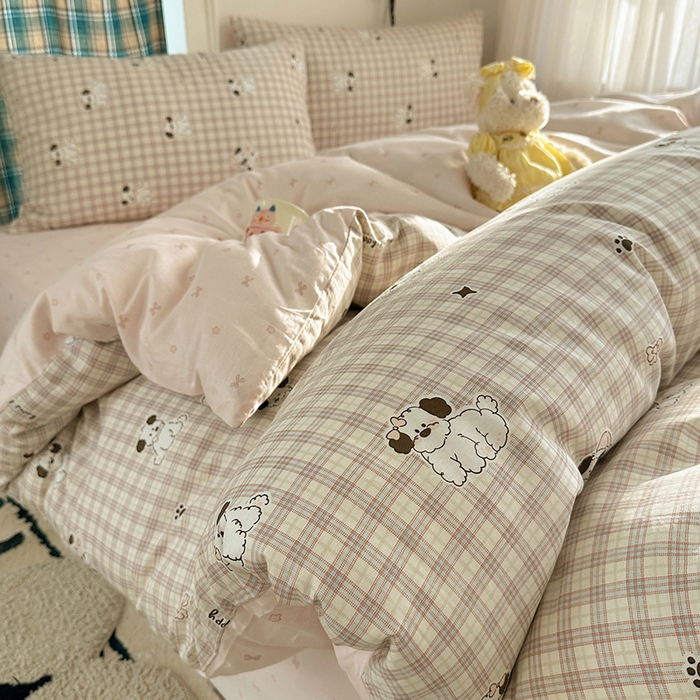 91家纺网 家纺一手货源 找家纺 （总）瑞莱 2026春季新款全棉纯棉印花小清新萌趣系列四件套