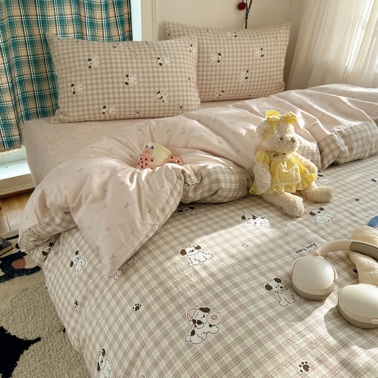 91家纺网 家纺一手货源 找家纺 瑞莱 2026春季新款全棉纯棉印花小清新萌趣系列四件套 莓果小萌