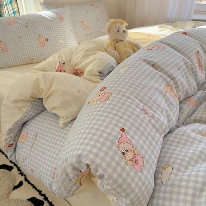 瑞莱 2026春季新款全棉纯棉印花小清新萌趣系列四件套 甜梦小精灵