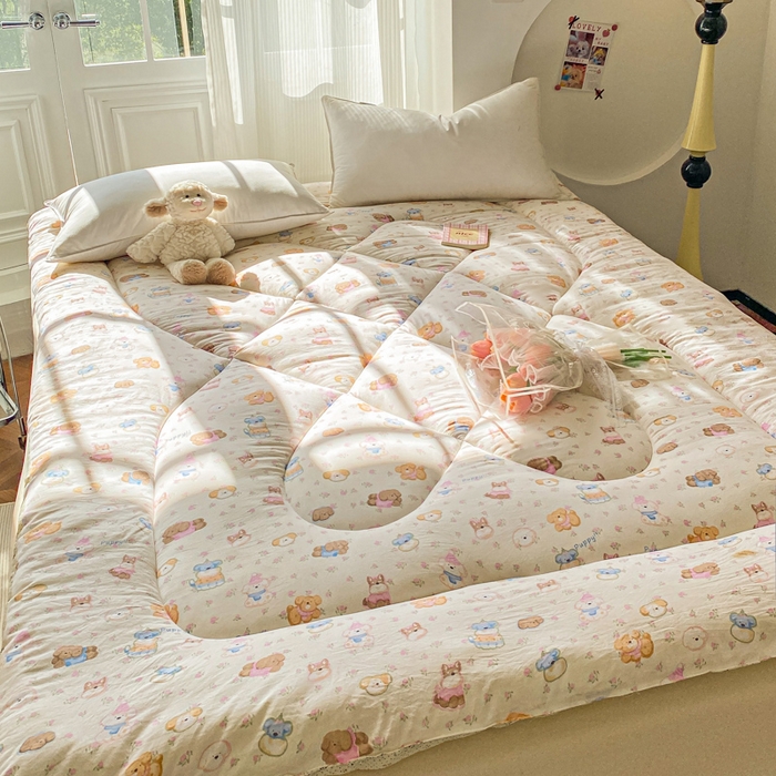 91家纺网 家纺一手货源 找家纺 （总）缦卡琳家纺 2025新款水洗棉纤维羽丝棉床垫