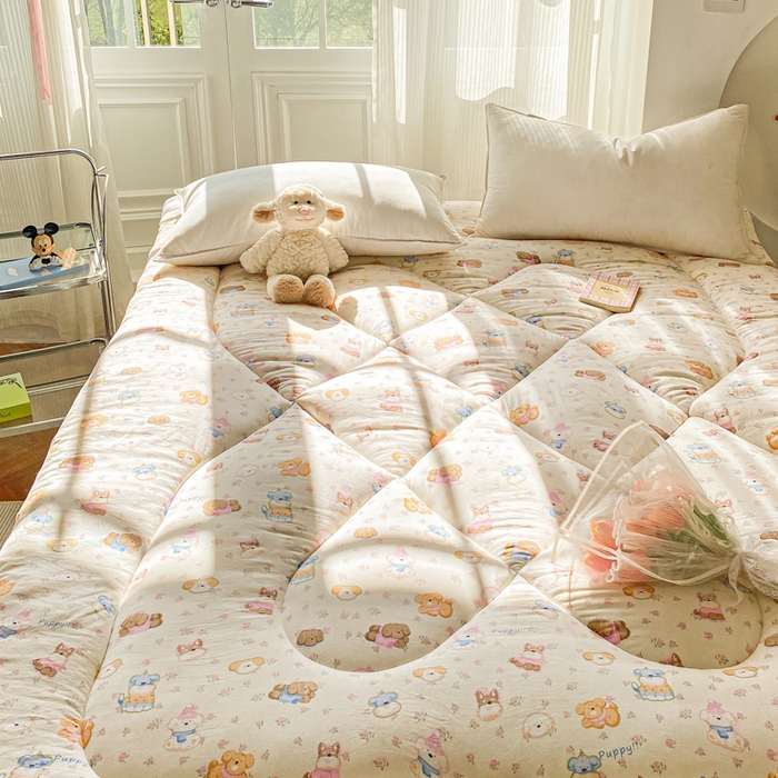 91家纺网 家纺一手货源 找家纺 （总）缦卡琳家纺 2025新款水洗棉纤维羽丝棉床垫