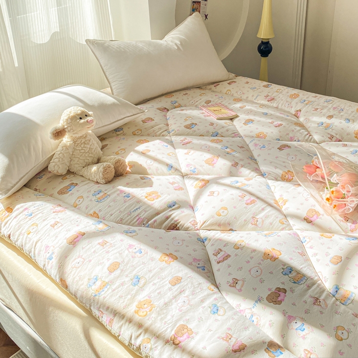 91家纺网 家纺一手货源 找家纺 （总）缦卡琳家纺 2025新款水洗棉纤维羽丝棉床垫