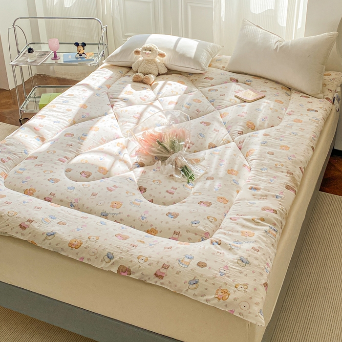 91家纺网 家纺一手货源 找家纺 （总）缦卡琳家纺 2025新款水洗棉纤维羽丝棉床垫