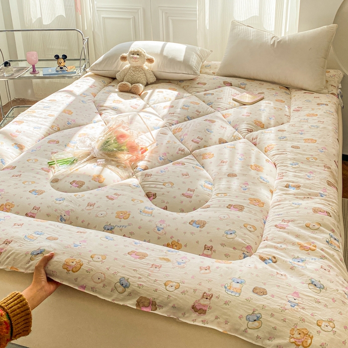 91家纺网 家纺一手货源 找家纺 （总）缦卡琳家纺 2025新款水洗棉纤维羽丝棉床垫