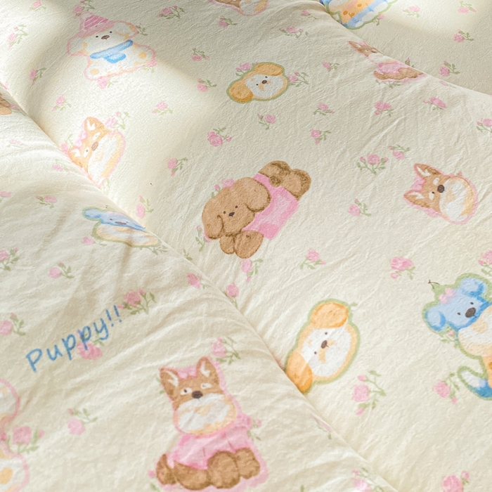 91家纺网 家纺一手货源 找家纺 缦卡琳家纺 2025新款水洗棉纤维羽丝棉床垫 快乐宝贝