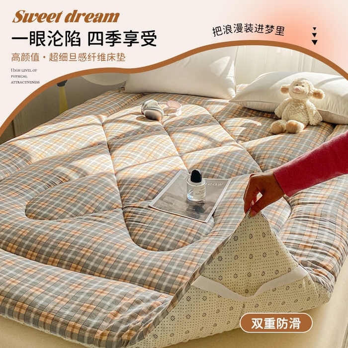 缦卡琳家纺 2025新款水洗棉纤维羽丝棉床垫 欧拉格