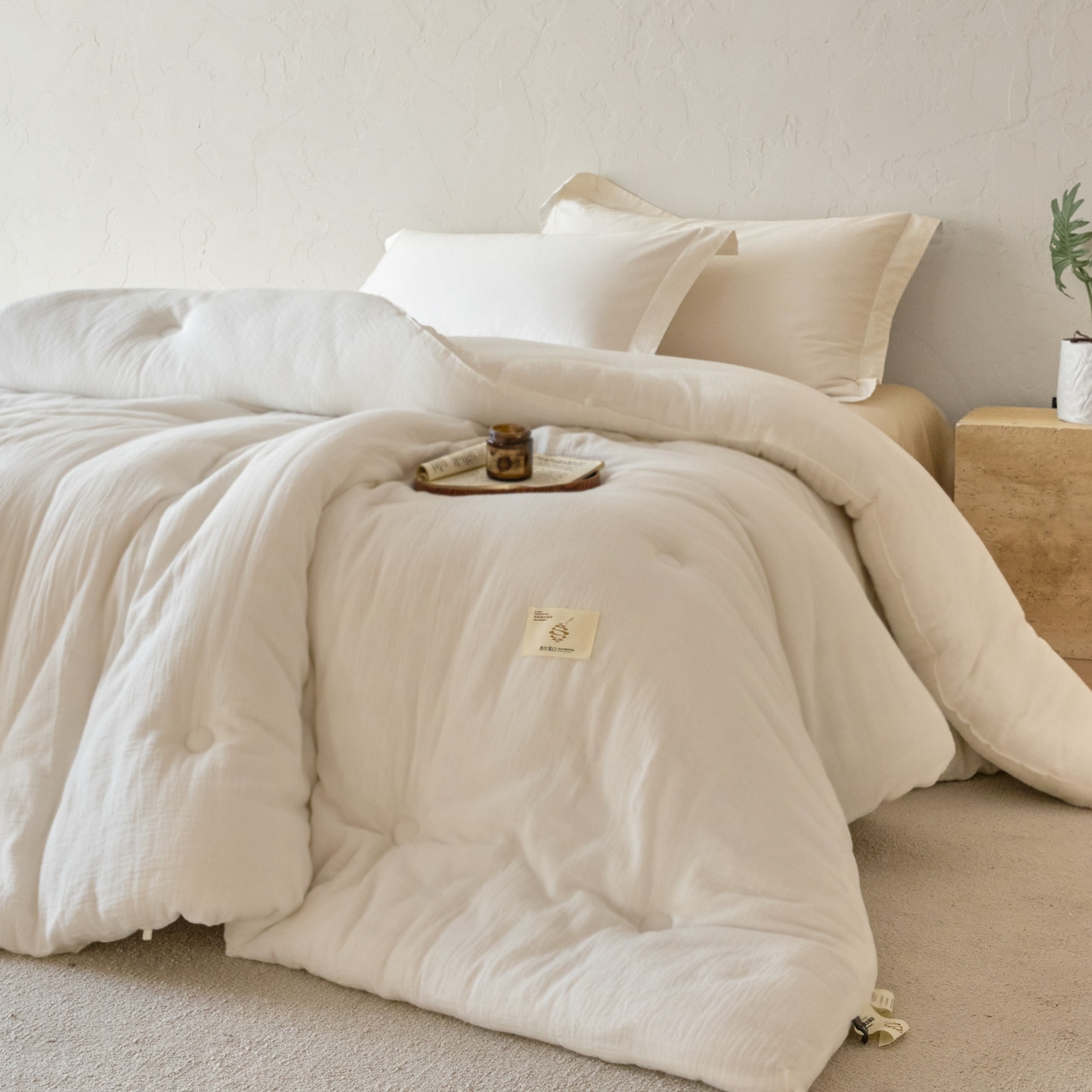 91家纺网 家纺一手货源 找家纺 （总）有货 2025新款A类全棉云感皱皱纱纱蚕丝蛋白被