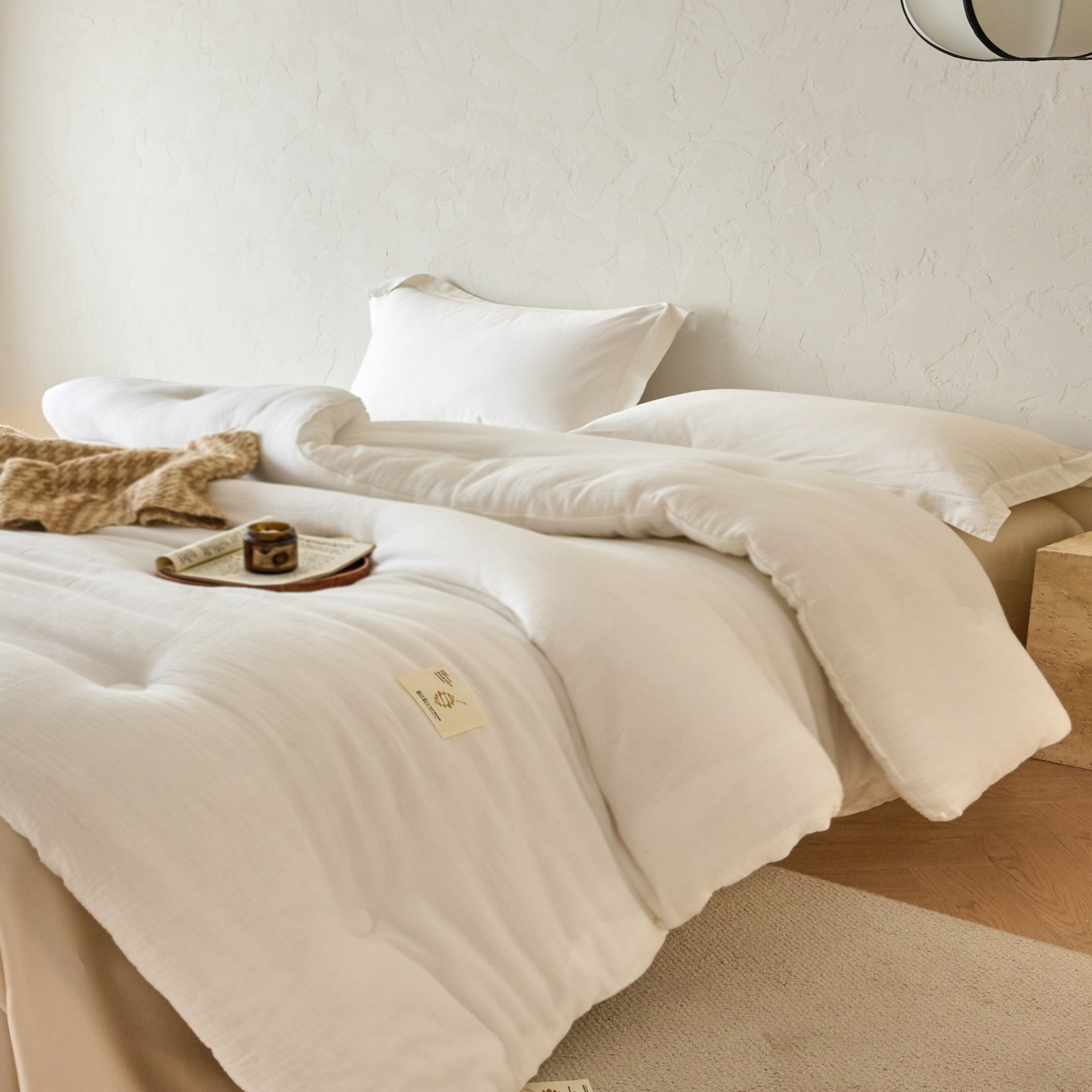 91家纺网 家纺一手货源 找家纺 （总）有货 2025新款A类全棉云感皱皱纱纱蚕丝蛋白被