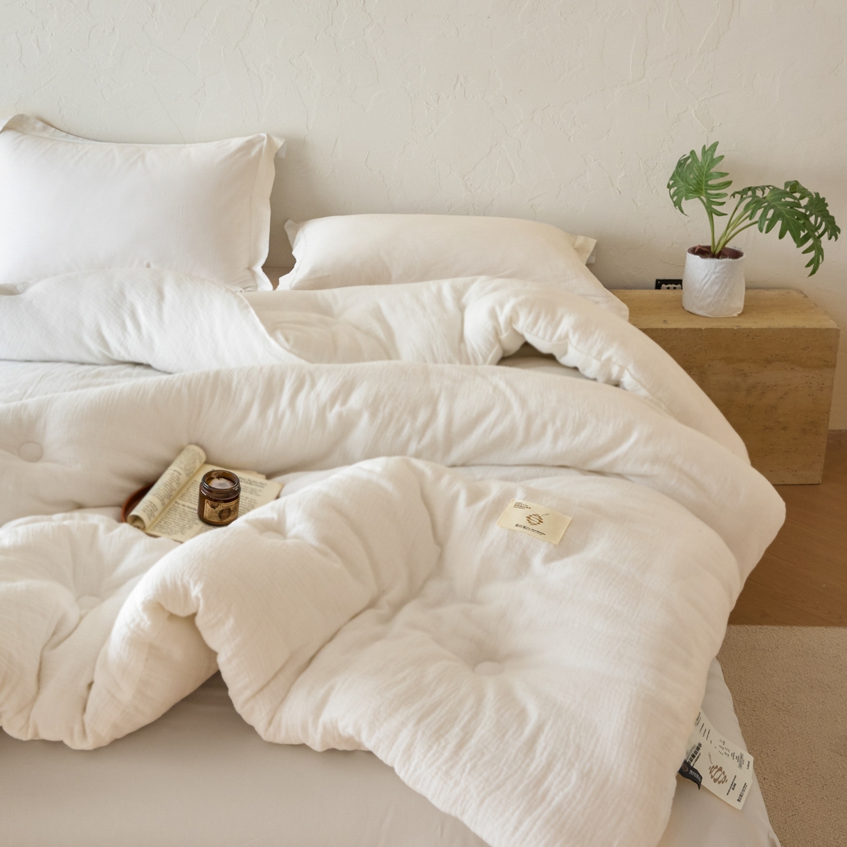 91家纺网 家纺一手货源 找家纺 （总）有货 2025新款A类全棉云感皱皱纱纱蚕丝蛋白被