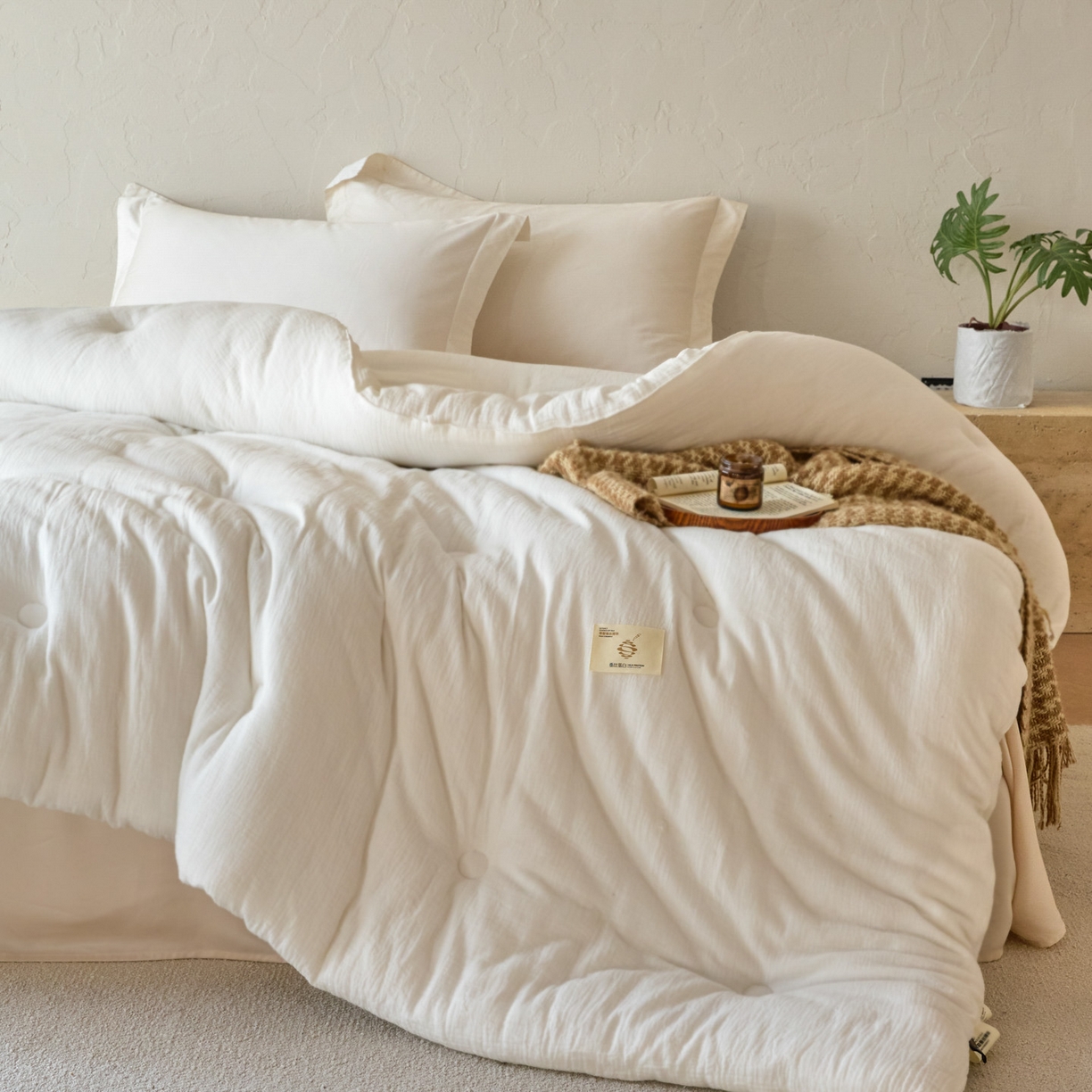 91家纺网 家纺一手货源 找家纺 （总）有货 2025新款A类全棉云感皱皱纱纱蚕丝蛋白被