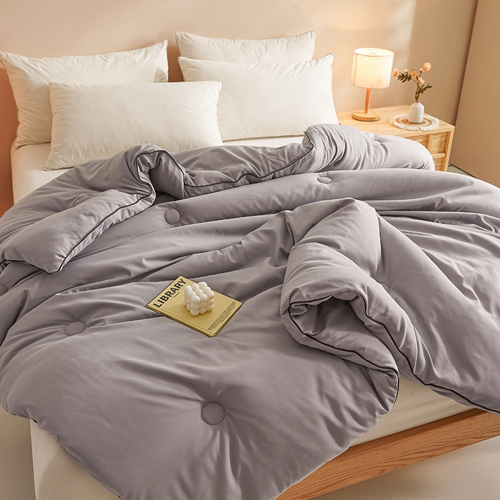 91家纺网 家纺一手货源 找家纺 阳光被业 2026新款A类羊毛被被子被芯加厚羊毛冬被春秋学生被芯 深灰