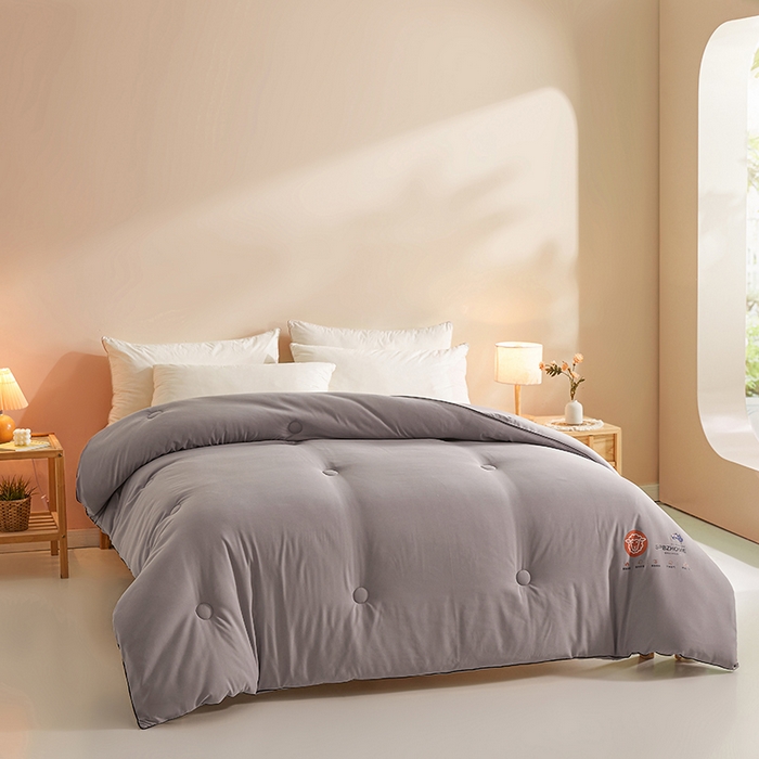 91家纺网 家纺一手货源 找家纺 阳光被业 2026新款A类羊毛被被子被芯加厚羊毛冬被春秋学生被芯 深灰