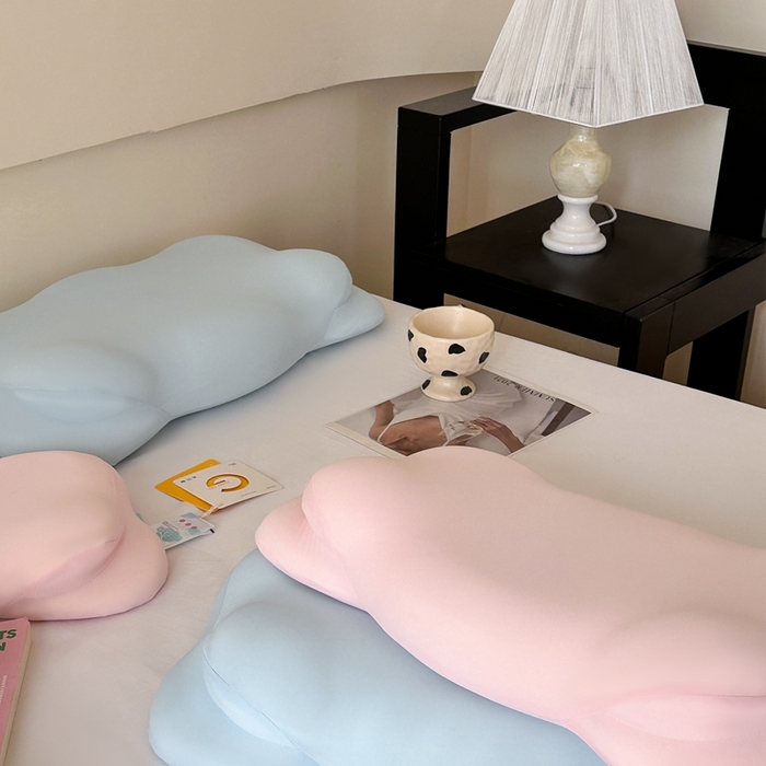 91家纺网 家纺一手货源 找家纺 伟邦枕芯 2025新款云朵亲子生物基枕 云朵亲子生物基枕粉色