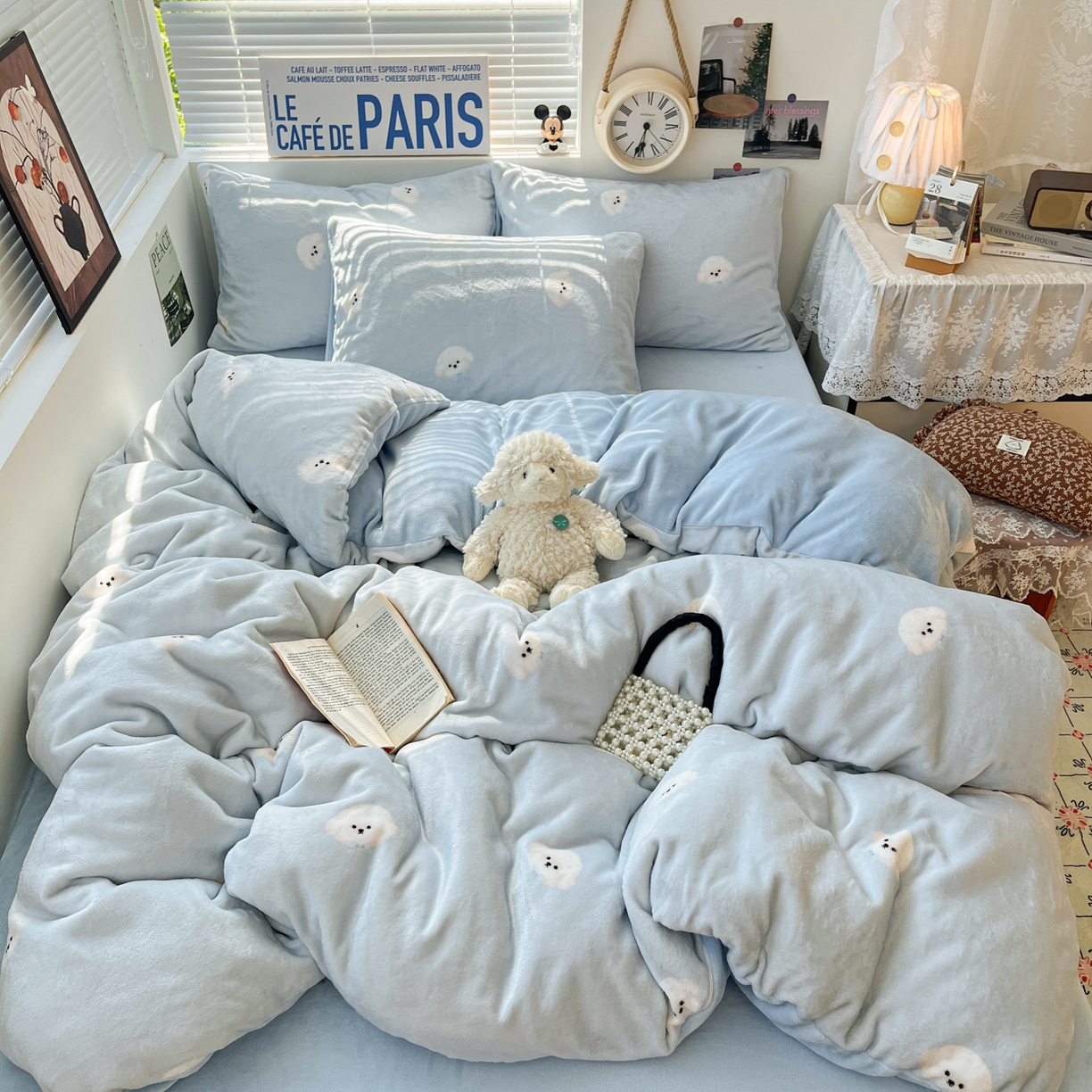 91家纺网 家纺一手货源 找家纺 【12.26周五秒杀 三人助力49.9带回家】卡通牛奶绒四件套