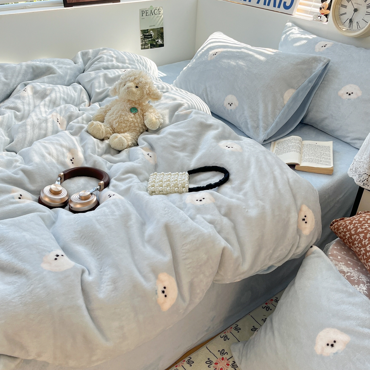 91家纺网 家纺一手货源 找家纺 【12.26周五秒杀 三人助力49.9带回家】卡通牛奶绒四件套